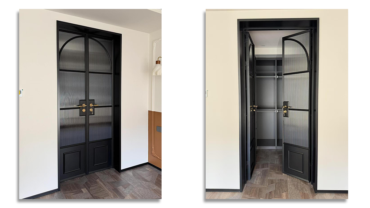 Elegant aluminum swing door for residential or commercial use