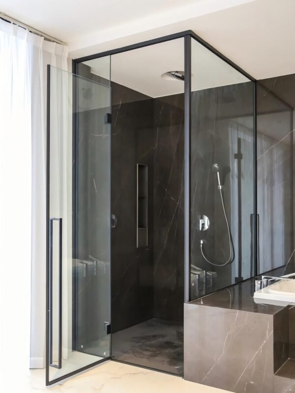 LED-Illuminated Glass Shower Enclosure – Luxury & Function