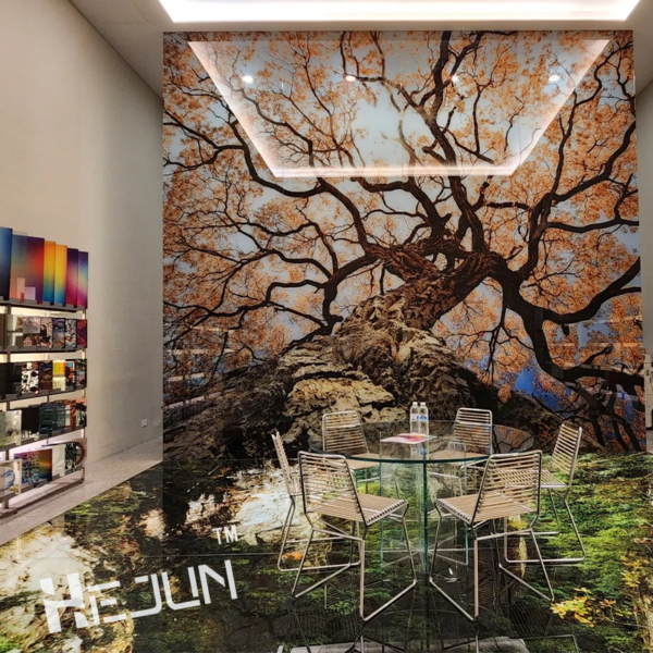 High Quality Wall Kitchen Cabinet Decorative Glass Panels Wall Customized Flat Tempered Digital Printing Decorative Art Glass