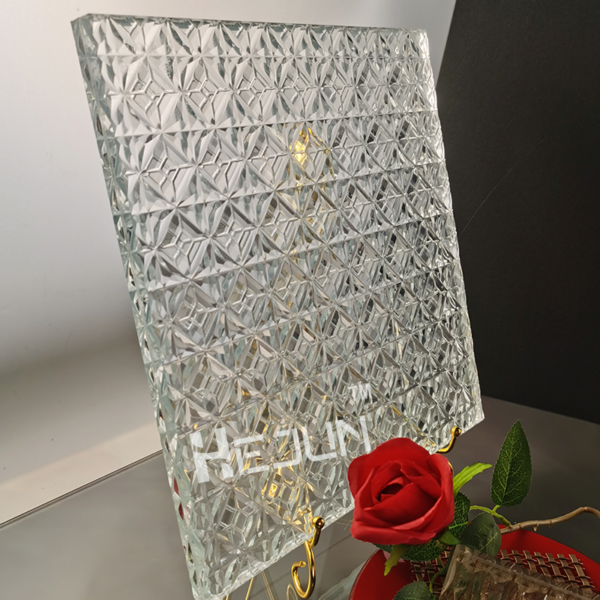 Custom etched laminated glass decoration partition glass for curtain wall partition