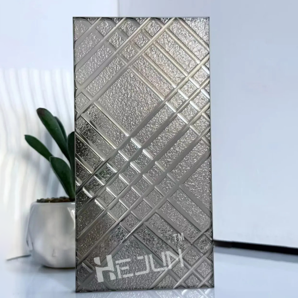 Customized Etched sandblasted glass decorative glass for bathroom door partition walls - Image 3