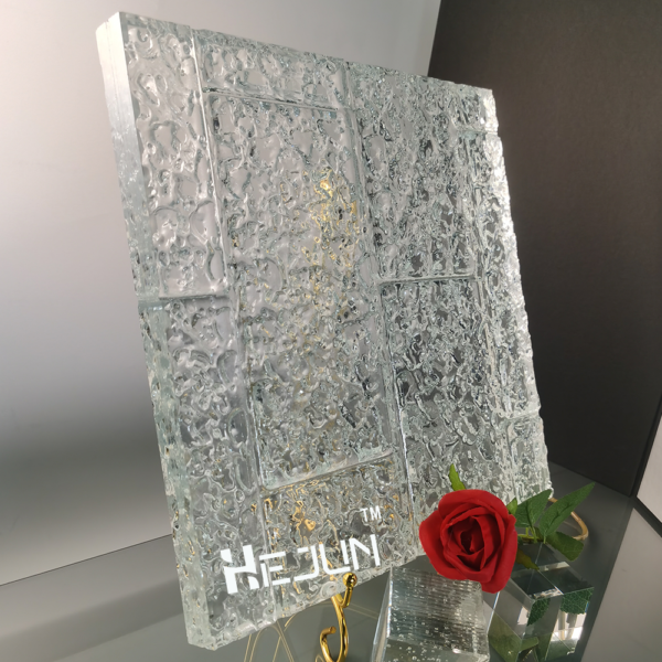 Custom decorative etched laminated glass decoration partition glass - Image 2
