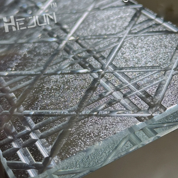 Custom decorative etched laminated glass decoration partition glass - Image 3