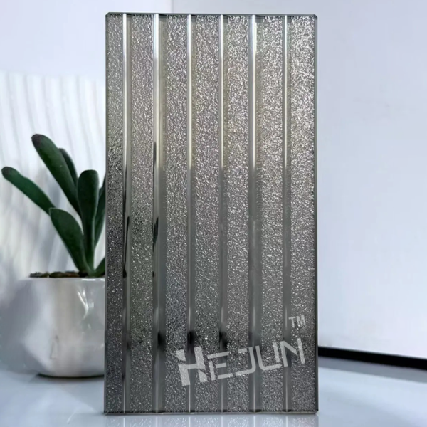 Custom decorative etched laminated glass decoration partition glass - Image 2