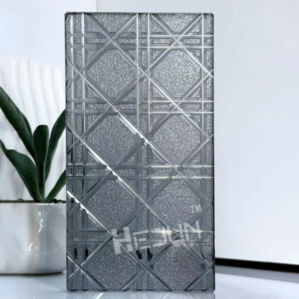 Custom decorative etched laminated glass decoration partition glass - Image 3