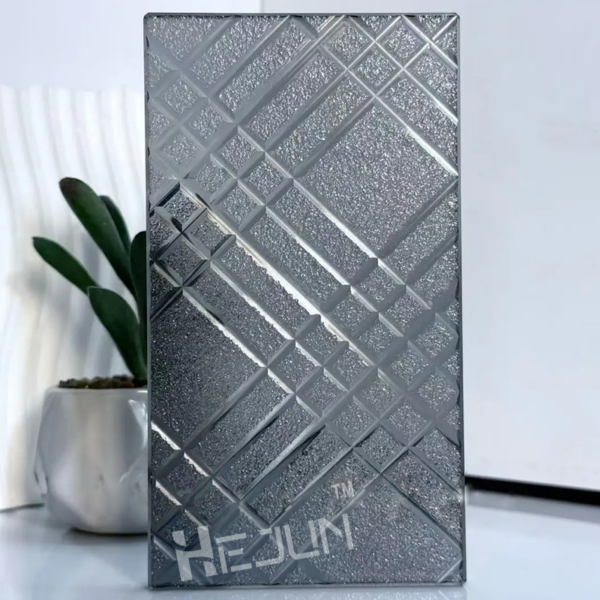 Custom decorative etched laminated glass decoration partition glass