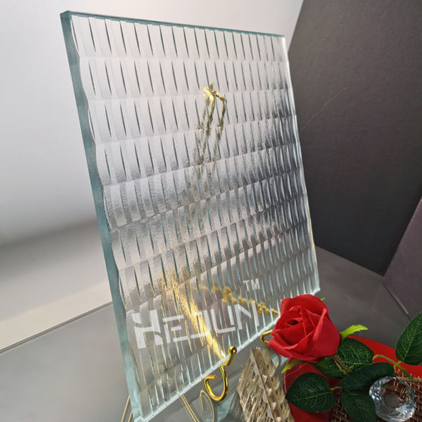 Custom decorative etched laminated glass decoration partition glass - Image 3
