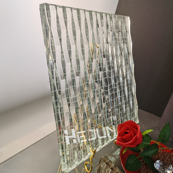 Custom decorative etched laminated glass decoration partition glass - Image 2