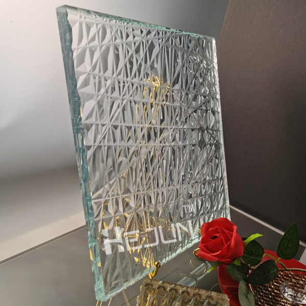 Custom decorative etched laminated glass decoration partition glass