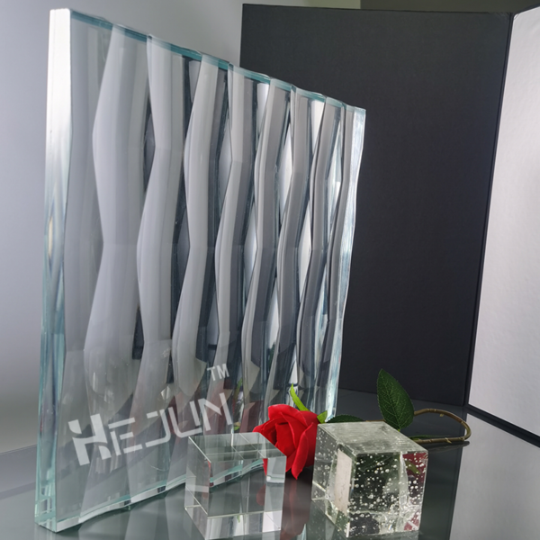 Custom decorative etched laminated glass decoration partition glass - Image 2