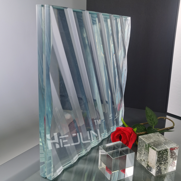Custom decorative etched laminated glass decoration partition glass - Image 3