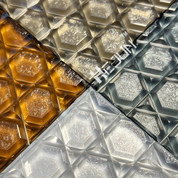 Custom Special CNC Carving Toughened Textured Glass Engraved Quartz Tempered U&V Grooved Mirror Glass Panels