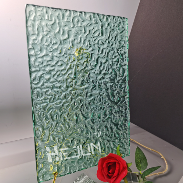 Fluted Tempered Glass Hot Melt Glass fusion laminated sandwich  etched glass - Image 4
