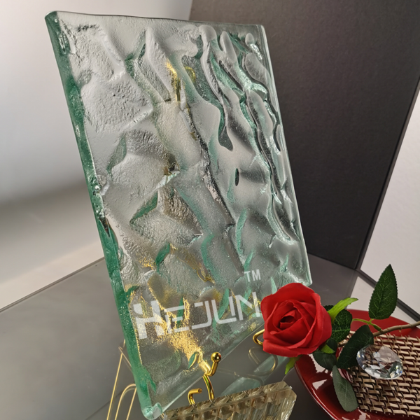 Fluted Tempered Glass Hot Melt Glass fusion laminated sandwich  etched glass - Image 2