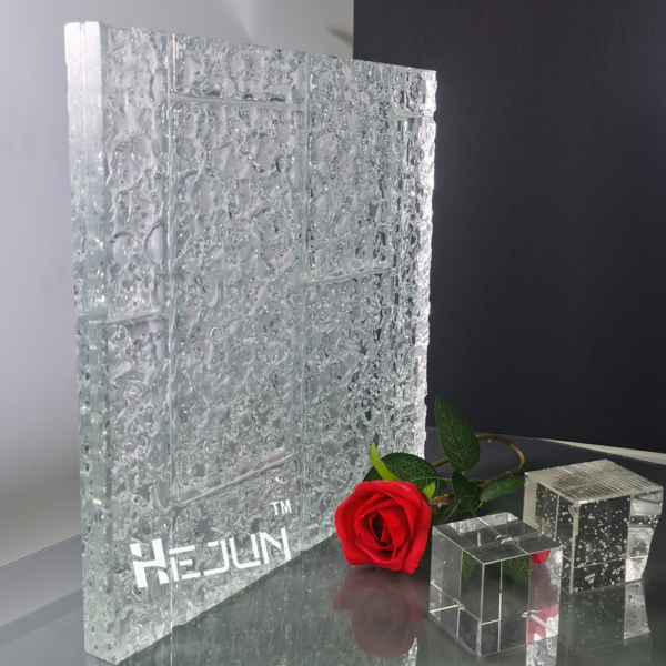Customized Fluted Tempered Glass Hot Melt Glass fusion laminated sandwich  etched glass