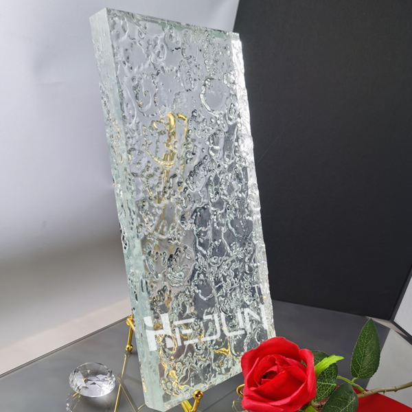 Customized Fluted Tempered Glass Hot Melt Glass fusion laminated sandwich  etched glass - Image 5