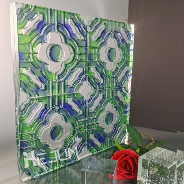 Customized digital printing membrane laminated car engraving hot melting multi-process superposition of fusion art decorative glass