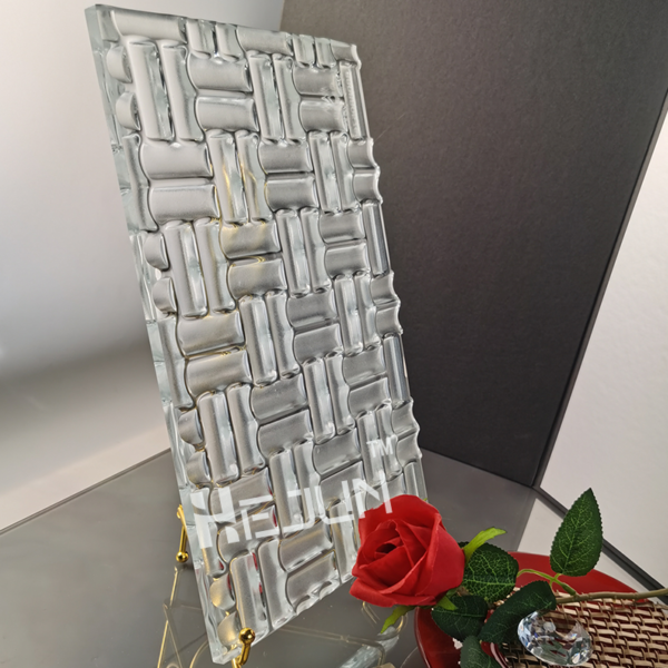 Fluted Tempered Glass Hot Melt Glass fusion laminated sandwich  etched glass - Image 3
