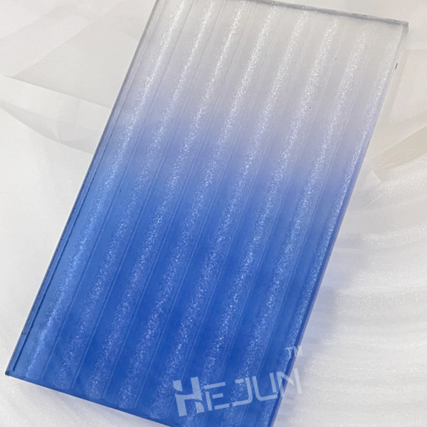 Custom Gradient PET Film Mixed Frosted Layered Pattern Decorative Glass - Image 4