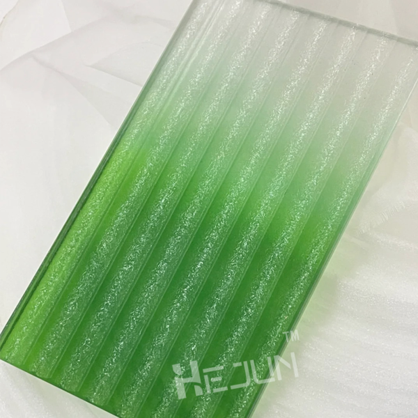 Custom Gradient PET Film Mixed Frosted Layered Pattern Decorative Glass - Image 3