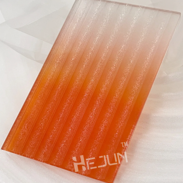 Custom Gradient PET Film Mixed Frosted Layered Pattern Decorative Glass - Image 2
