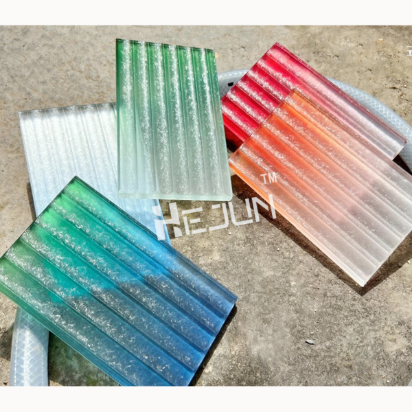 Custom Gradient PET Film Mixed Frosted Layered Pattern Decorative Glass