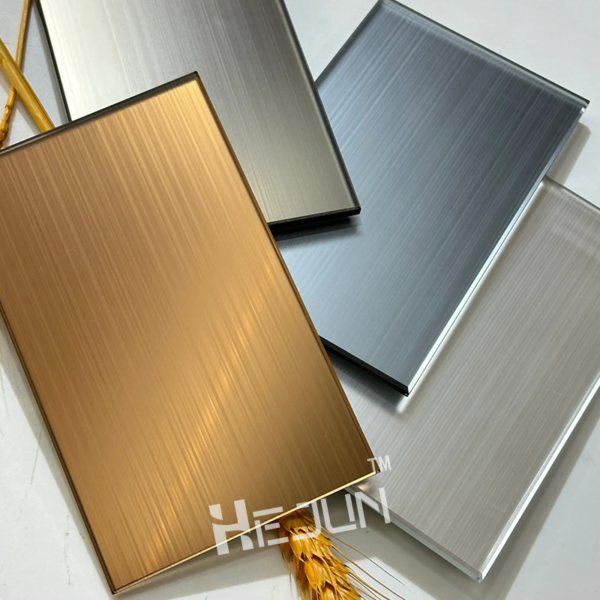 Customized mirrored brushed art decorative glass