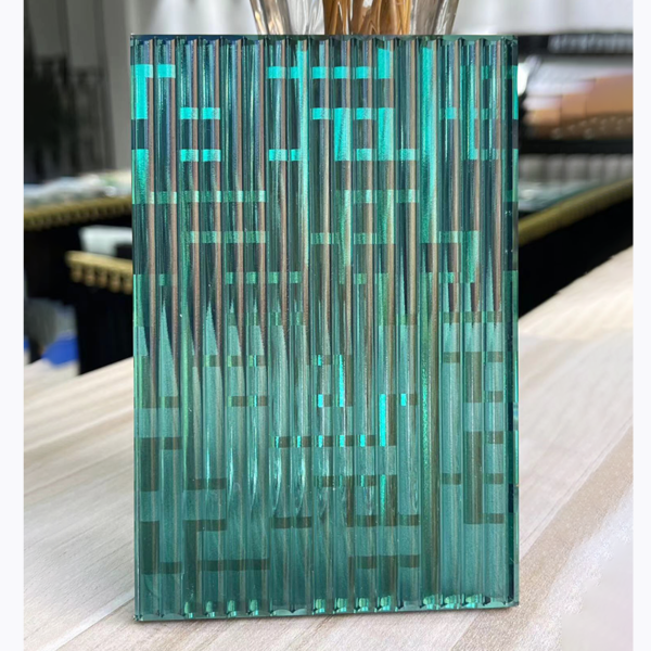 Custom pressed PET color film sandwich art deco glass