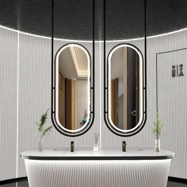 Customized frameless environmentally friendly copper-free special-shaped full length mirror