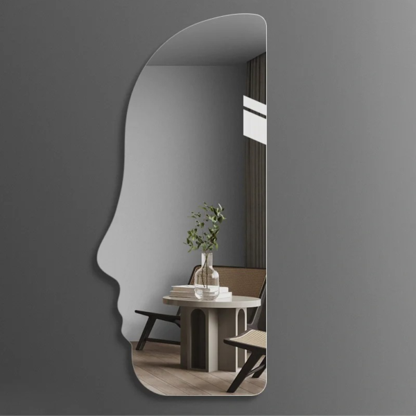 Customized frameless environmentally friendly copper-free special-shaped full length mirror