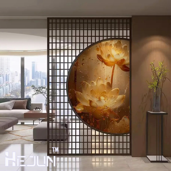 Stainless Steel Gold Room Divider for Home Wall Art Decorative Screen Metal Screen Dividers Partitions Room Divider