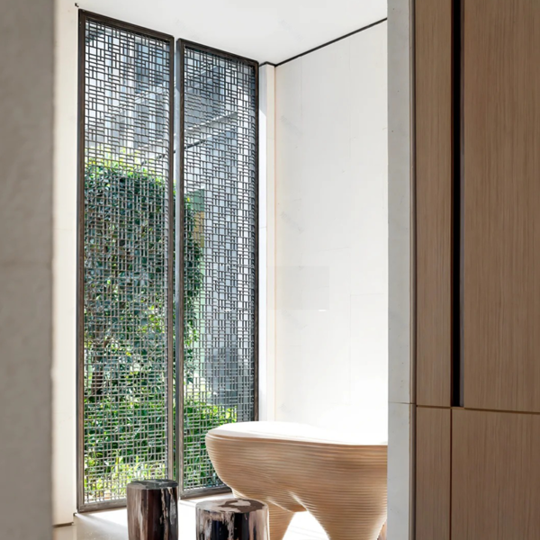 Modern Laser Perforated Stainless Steel Balcony Aluminum Screen Partition Aluminum Curtain Wall - Image 4