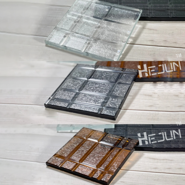 Tea hot melt etched laminated glass for curtain wall partition - Image 2