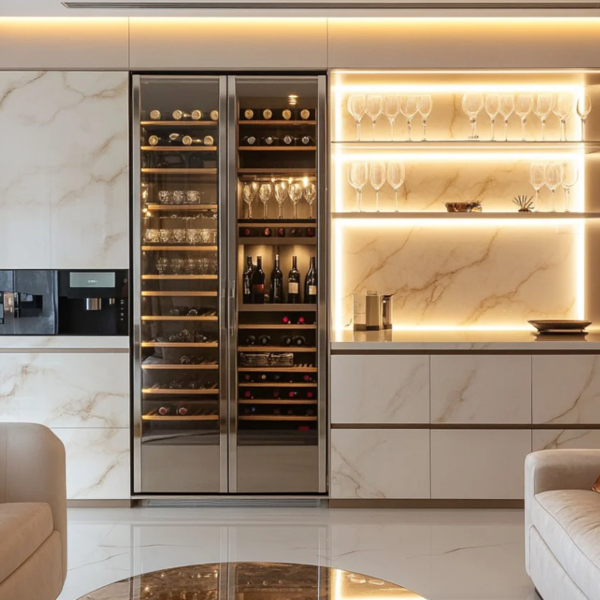 Custom Size Wine Display Cabinet Glass Wine Racks - Image 3
