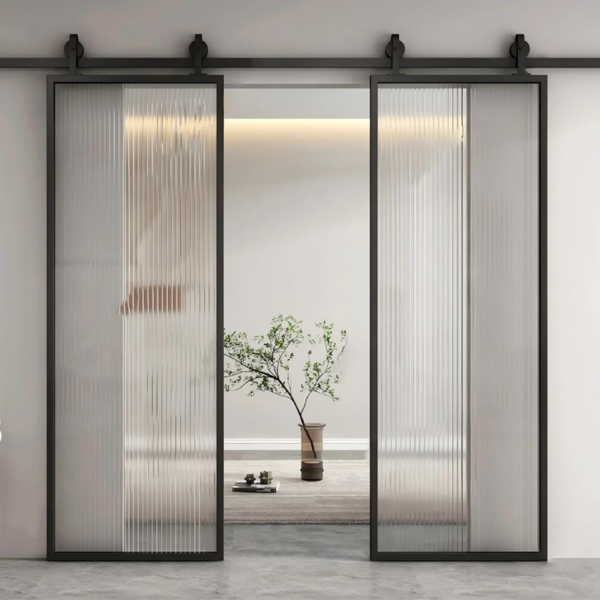 Customized aluminum framed glass barn door - Image 3