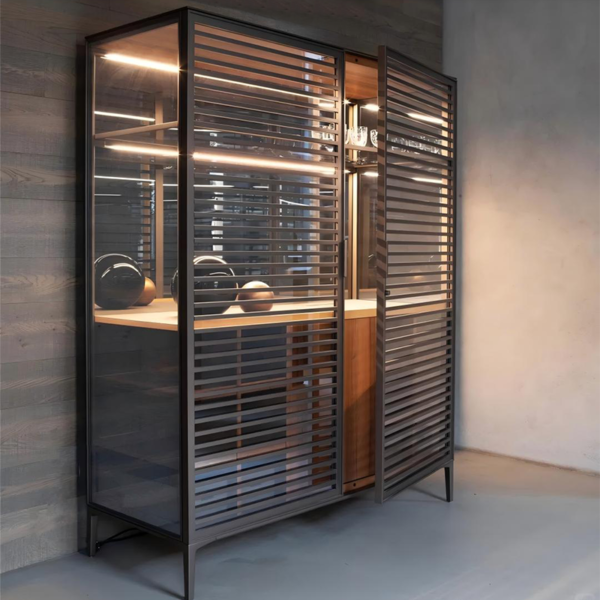 Aluminum Frame Glass Display Cases Wine Jewelry Toys Storage Cabinet Tempered Glass Display Cabinet