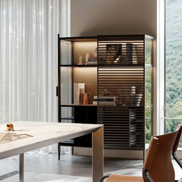 Aluminum Frame Glass Display Cases Wine Jewelry Toys Storage Cabinet Tempered Glass Display Cabinet - Image 2
