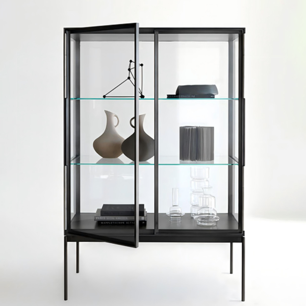 Aluminum Frame Glass Display Cases Wine Jewelry Toys Storage Cabinet Tempered Glass Display Cabinet - Image 4