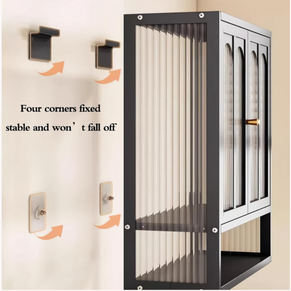 Aluminum Frame Glass Display Cases Wine Jewelry Toys Storage Cabinet Tempered Glass Display Cabinet - Image 4