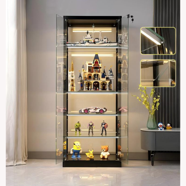 Aluminum Frame Glass Display Cases lego display cabinet  Jewelry Toys Storage Cabinet Tempered Glass Display Cabinet - Image 2
