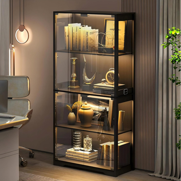 Aluminum Frame Glass Display Cases lego display cabinet  Jewelry Toys Storage Cabinet Tempered Glass Display Cabinet - Image 4