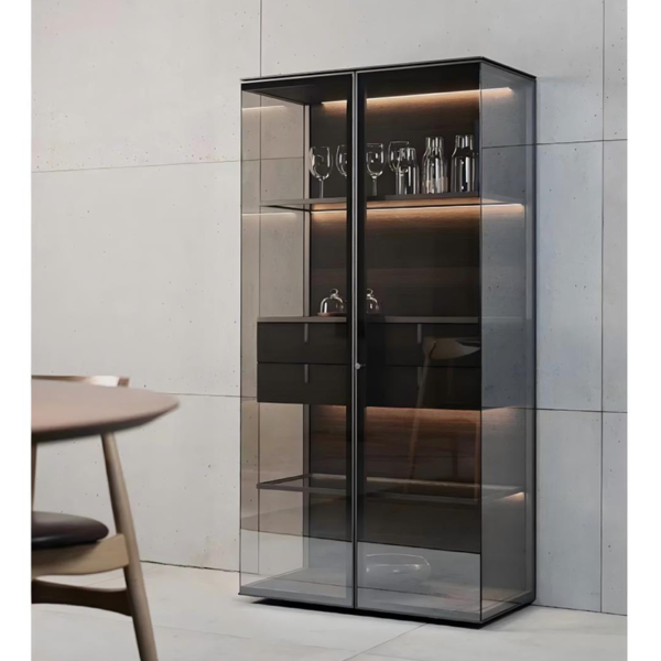 Factory Customized Hight quallty Luxury Aluminum Frame glass display cabinet Storage cabinet - Image 2