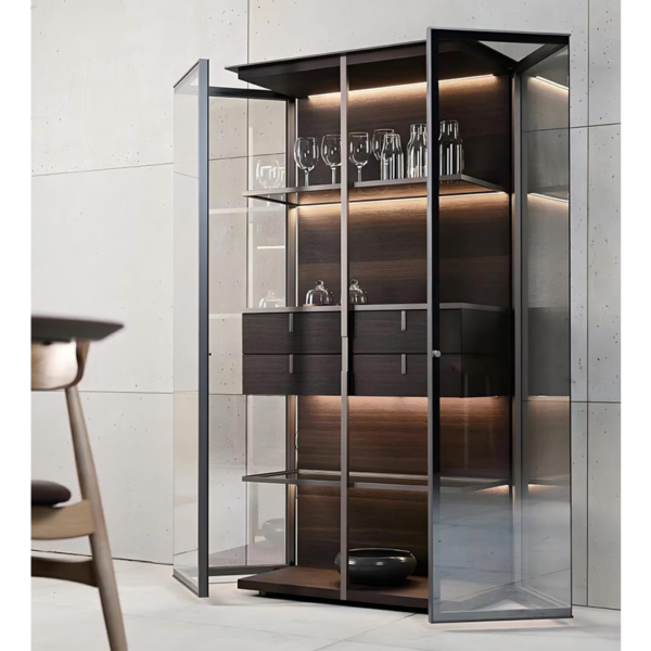 Factory Customized Hight quallty Luxury Aluminum Frame glass display cabinet Storage cabinet - Image 3