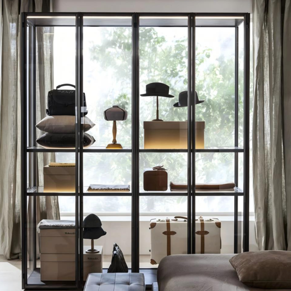 Factory Customized Hight quallty Luxury Aluminum Frame glass display cabinet Storage cabinet - Image 4