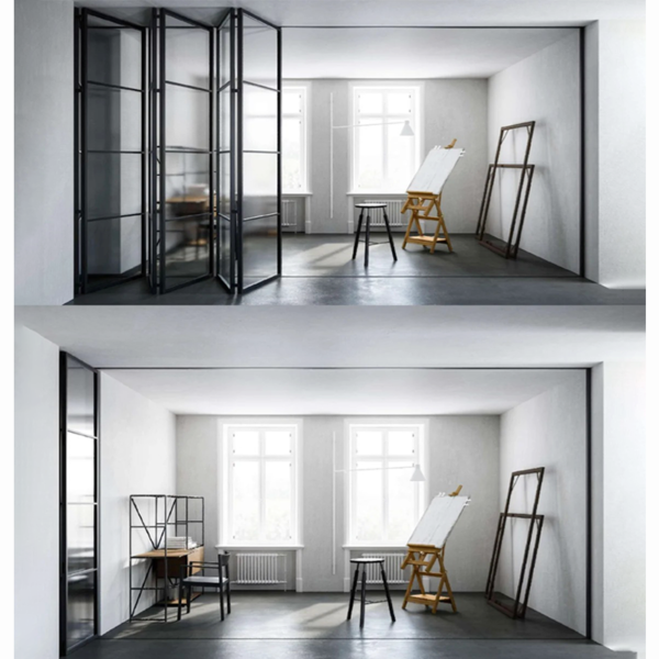 Folding sliding glass doors folding doors with glass - Image 2