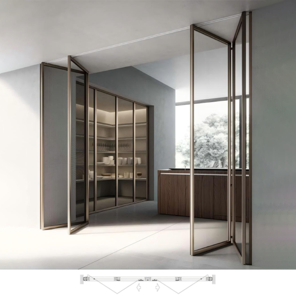 Customized folding sliding glass patio doors bi fold glass doors interior - Image 3