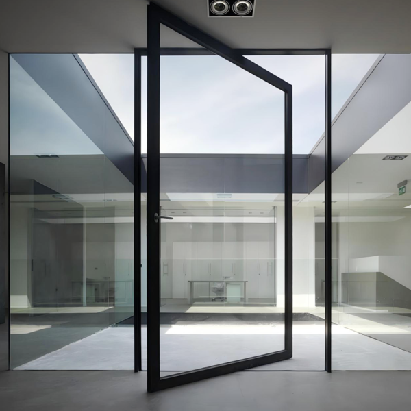 Customized glass pivot front door
