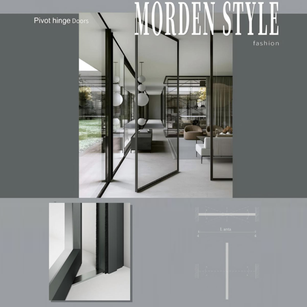 Customized pivot for glass doors