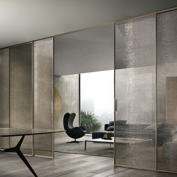 Customized sliding closet doors with track
