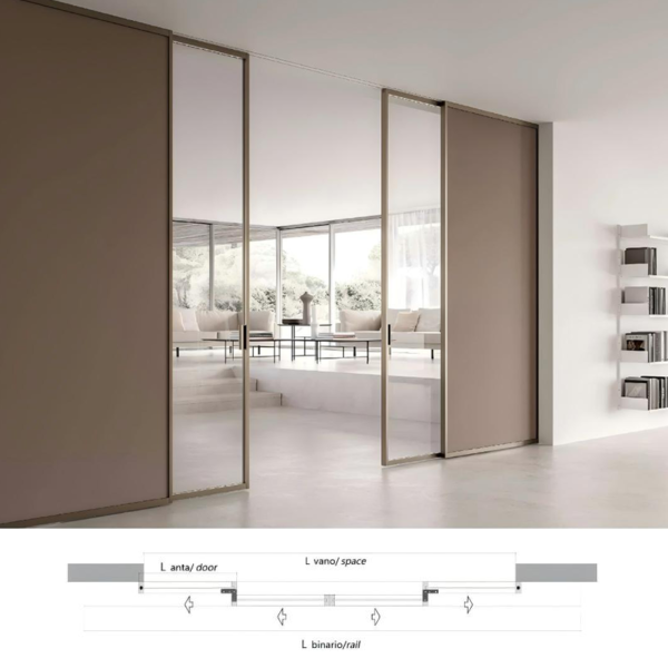 Customized sliding closet doors with track - Image 3